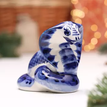 Сувенир "Змея", №19, гжель, 12 см