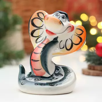 Фигурка «Змея Клава», гжель, цвет, 11 см