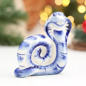 Сувенир «Змея-Улитка», гжель, 8х7 см