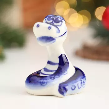 Сувенир "Змея Вася", гжель, 5,5 см