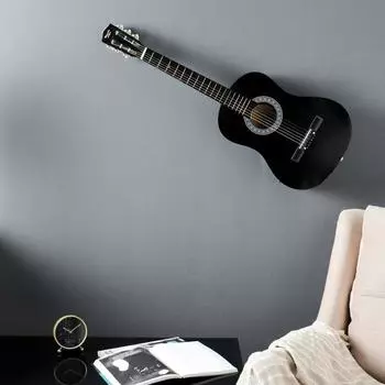 Сувенирная гитара для интерьера, чёрная