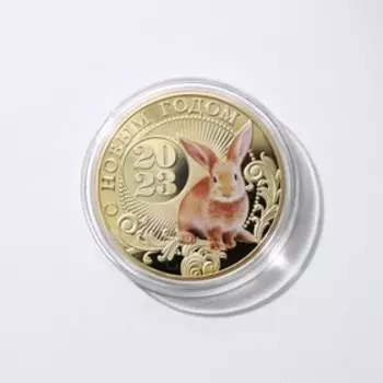 Сувенирная монета 2023 «Монета счастья», металл, d = 4 см