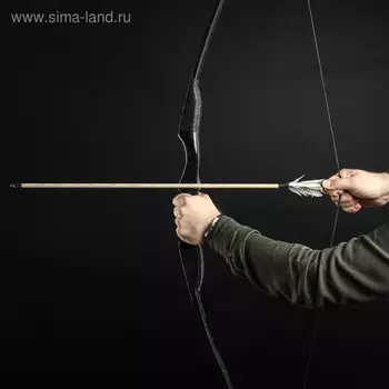 Сувенирное оружие "Лук фигурный", 170 см, деревянное, взрослый, черный, массив ясеня