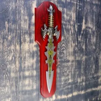 Панно на стену «Макет оружия: сувенирный меч на планшете. Ярость», декор настенный, цветное нанесение на лезвии, 52 см