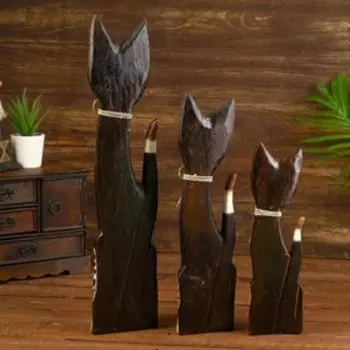 Сувенирный набор дерево "Кошки с леопардовым узором" (50х40х30) 7х25х50 см