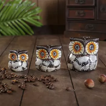 Сувенирный набор дерево "Совы Облака" 6х19х8 см