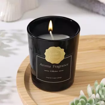 Ароматическая свеча в стакане Aroma Candle, белый чай, 5.56.5 см