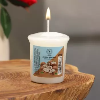 Свеча ароматическая Black Coconut, чёрный кокос, 54.5 см