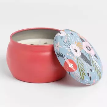 Ароматическая свеча в банке «Французская лаванда», из соевого воска с сухоцветом, 4.56 см, 80 г