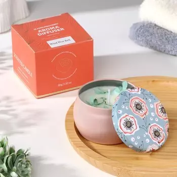 Ароматическая свеча в банке «Голубые колокольчики», из соевого воска с сухоцветом, 4.56 см, 80 г