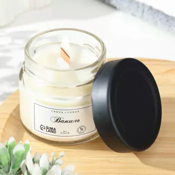 Ароматическая свеча в банке, 75 г, из соевого воска, ваниль