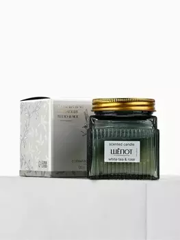 Свеча ароматическая «Шёпот» аромасвеча, аромат белый чай и роза, 120 г