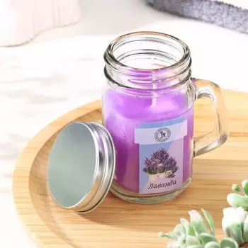Свеча ароматическая в банке «Лаванда», 7.28.5 см, 190 г