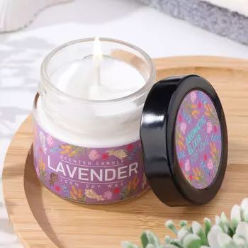 Ароматическая свеча в банке «Лаванда и шалфей», соевый воск, 80 г