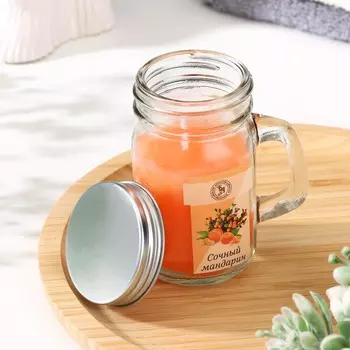 Свеча ароматическая в банке «Сочный мандарин», 7.28.5 см, 190 г