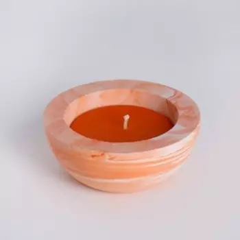 Ароматическая свеча в подсвечнике «Полусфера», 94 см, оранжевый, апельсин и корица