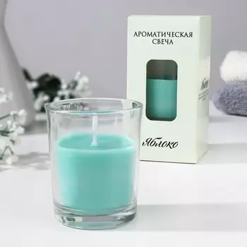 Свеча ароматическая в стакане «Нюд», 56 см, яблоко