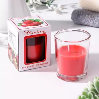 Свеча ароматическая в стекле 5х6см, клубника
