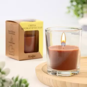 Ароматическая свеча в стакане 56 см, кофе