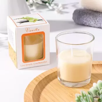Свеча ароматическая в стекле 5х6см, ваниль