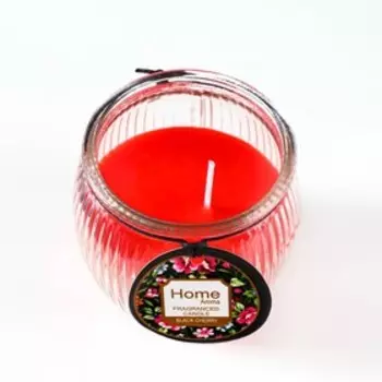 Ароматическая свеча в стакане 75.5 см, цветы, красный