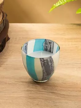 Свеча ароматическая в стеклянном подсвечнике 85 г, вода