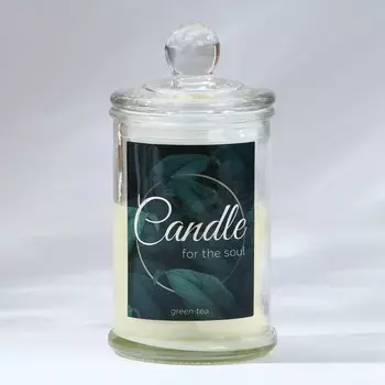 Свеча ароматическая в стекле «Candle», аромат зеленый чай, 11 х 5,8 см.