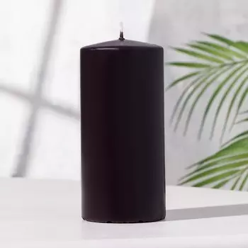 Свеча-цилиндр, 15х7 см, коричневый