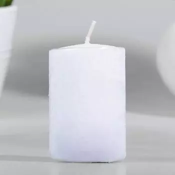 Свеча - цилиндр, 4х6 см, 9 ч, белая