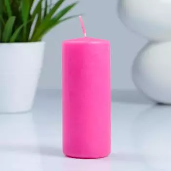 Свеча - цилиндр, 4×10, 15 ч, фуксия