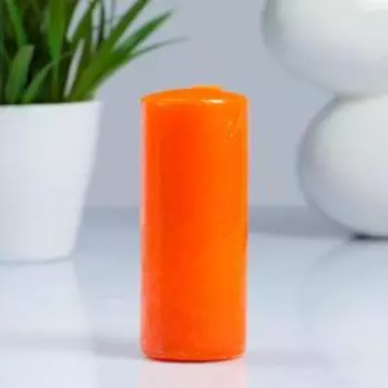 Свеча - цилиндр, 4×10, 15 ч, оранжевая