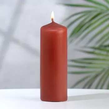 Свеча - цилиндр, 412 см, 15 ч, каштан