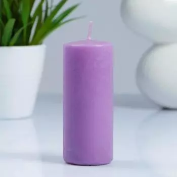 Свеча-цилиндр, 412 см, 15 ч, лаванда
