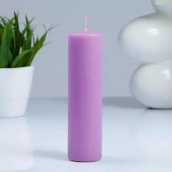 Свеча - цилиндр, 4×15 см, 23 ч, лаванда
