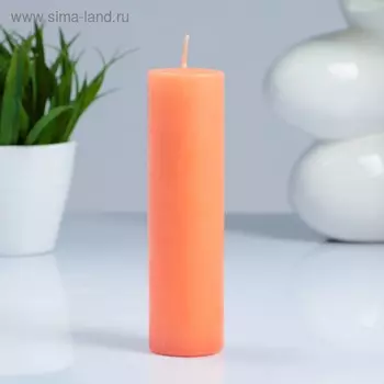 Свеча - цилиндр, 4×15 см, 23 ч, лососёвая