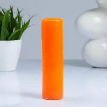 Свеча - цилиндр, 4×15 см, 23 ч, оранжевая