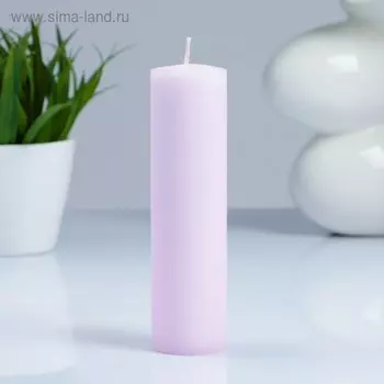 Свеча - цилиндр, 4×15 см, 23 ч, светло-розовая