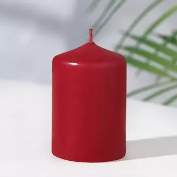 Свеча - цилиндр, 46 см, 9 ч, бордо