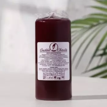 Свеча - цилиндр, 5х11,5 см, 25 ч, 175 г, бордовая