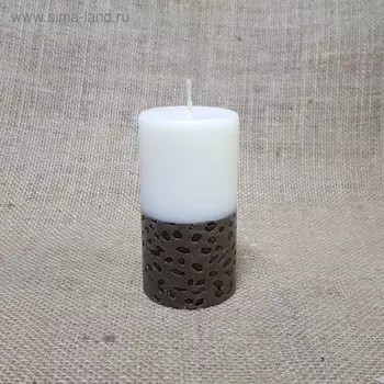 Свеча цилиндр 52*95 кофейное зерно белая