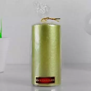 Свеча - цилиндр, 5х10 см, 21 ч, золото