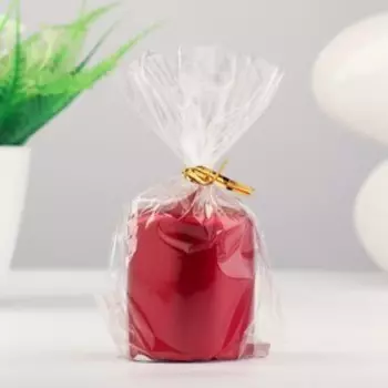 Свеча - цилиндр, 5х6 см, рубиновый блеск