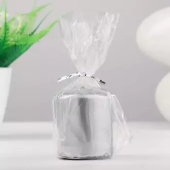 Свеча - цилиндр, 5х6 см, серебро