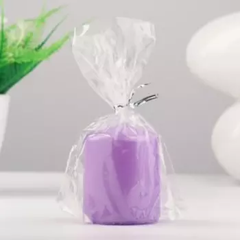 Свеча - цилиндр, 5х6 см, сиреневый блеск