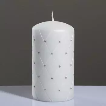 Свеча - цилиндр "Алмаз", 7×13 см, белый