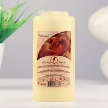 Свеча - цилиндр ароматическая "Персик", 6х12,5 см, 35 ч, 283 г, бежевый