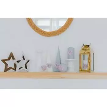 Свеча - цилиндр "Цветочное сердце ", 6х11,5 см , светло-серый матовый