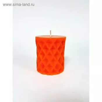Свеча цилиндр "Геометрия" 6,7х7,5см, оранжевая