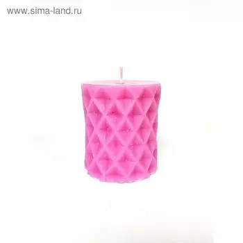 Свеча цилиндр "Геометрия" 6,7х7,5см, розовая