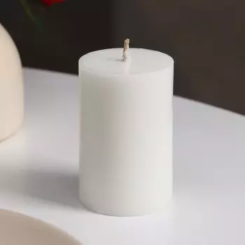 Свеча-цилиндр гладкая, 5х7,5 см, белая, 6 ч